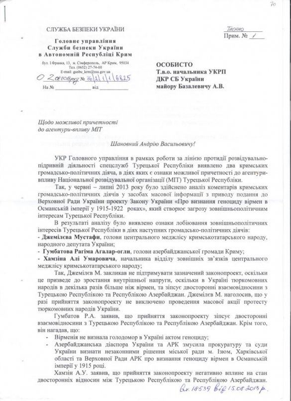 Мустафа Джемилёв находится под наблюдением украинской разведки как турецкий шпион - ФОТО