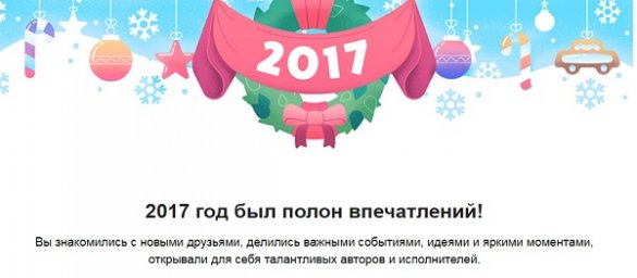 «ВКонтакте» запустила приложение для подведения итогов 2017 года
