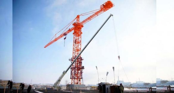 На стройплощадке Курской АЭС-2 завершился монтаж не имеющего аналогов в России башенного крана