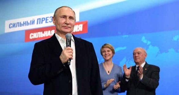 Пресс-конференция Владимира Путина в предвыборном штабе
