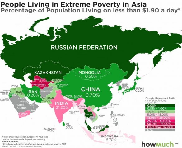 Карты крайней бедности по странам